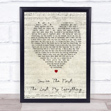 You're The First The Last My Everything Barry Script Heart Song Lyric Print
