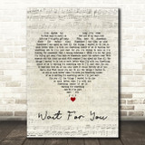 Stone Broken Wait For You Script Heart Song Lyric Quote Print