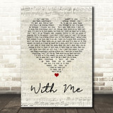 Sum 41 With Me Script Heart Song Lyric Quote Print