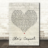The Hunna She's Casual Script Heart Song Lyric Quote Print