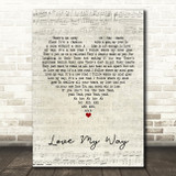 The Psychedelic Furs Love My Way Script Heart Song Lyric Quote Print