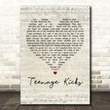 The Undertones Teenage Kicks Script Heart Song Lyric Quote Print