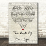 Tim McGraw & Faith Hill The Rest of Our Life Script Heart Song Lyric Print