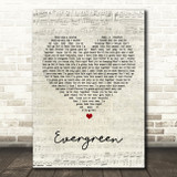 Westlife Evergreen Script Heart Song Lyric Quote Print