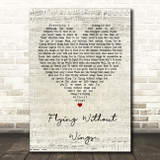 Westlife Flying Without Wings Script Heart Song Lyric Quote Print