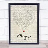 Yeah Yeah Yeahs Maps Script Heart Song Lyric Quote Print