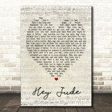 Hey Jude The Beatles Script Heart Quote Song Lyric Print