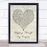 ABBA Slipping Through My Fingers Script Heart Quote Song Lyric Print