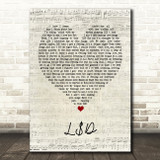 Asap Rocky L$D Script Heart Quote Song Lyric Print