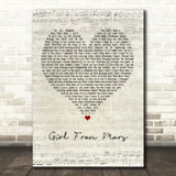 Ash Girl From Mars Script Heart Quote Song Lyric Print