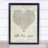 Bryan Adams All For Love Script Heart Quote Song Lyric Print