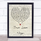 Buddy Holly True Love Ways Script Heart Quote Song Lyric Print