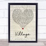 Cam Village Script Heart Quote Song Lyric Print