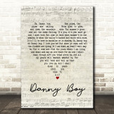 Celtic Woman Danny Boy Script Heart Quote Song Lyric Print