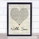Chris Brown With You Script Heart Quote Song Lyric Print