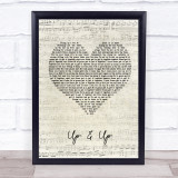 Coldplay Up&Up Script Heart Quote Song Lyric Print