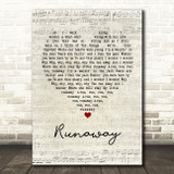 Del Shannon Runaway Script Heart Quote Song Lyric Print