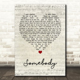 Depeche Mode Somebody Script Heart Quote Song Lyric Print