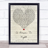 Disturbed A Reason To Fight Script Heart Quote Song Lyric Print