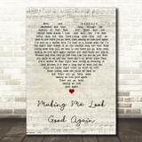 Drake White Making Me Look Good Again Script Heart Quote Song Lyric Print