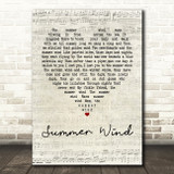 Frank Sinatra Summer Wind Script Heart Quote Song Lyric Print