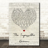 Frank Sinatra The Impossible Dream Script Heart Quote Song Lyric Print