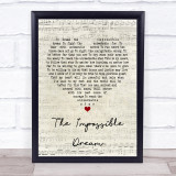 Frank Sinatra The Impossible Dream Script Heart Quote Song Lyric Print