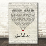 Gavin DeGraw Soldier Script Heart Quote Song Lyric Print