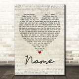 Goo Goo Dolls Name Script Heart Quote Song Lyric Print
