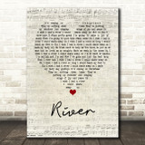 Joni Mitchell River Script Heart Quote Song Lyric Print