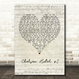 Leonard Cohen Chelsea Hotel #2 Script Heart Quote Song Lyric Print