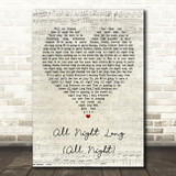 Lionel Richie All Night Long (All Night) Script Heart Quote Song Lyric Print
