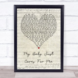 Nina Simone My Baby Just Cares For Me Script Heart Quote Song Lyric Print