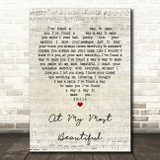 R E M At My Most Beautiful Script Heart Quote Song Lyric Print