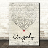 Robbie Williams Angels Script Heart Quote Song Lyric Print