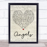 Robbie Williams Angels Script Heart Quote Song Lyric Print