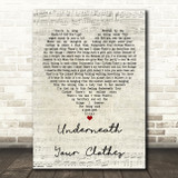 Shakira Underneath Your Clothes Script Heart Quote Song Lyric Print