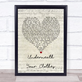 Shakira Underneath Your Clothes Script Heart Quote Song Lyric Print