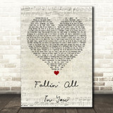 Shawn Mendes Fallin' All In You Script Heart Quote Song Lyric Print