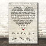 Stephanie Mills Never Knew Love Like This Before Script Heart Song Lyric Print