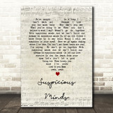 Elvis Presley Suspicious Minds Script Heart Song Lyric Quote Print