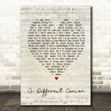 George Michael A Different Corner Script Heart Song Lyric Quote Print