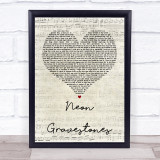 Twenty One Pilots Neon Gravestones Script Heart Quote Song Lyric Print