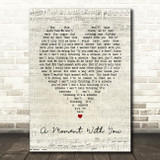 George Michael A Moment With You Script Heart Song Lyric Quote Print