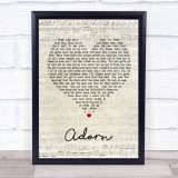 Miguel Adorn Script Heart Song Lyric Quote Print