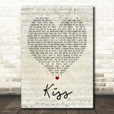 Prince Kiss Script Heart Song Lyric Quote Print