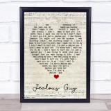 Jealous Guy John Lennon Script Heart Quote Song Lyric Print