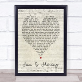 Sun Is Shining Axwell Ingrosso Script Heart Song Lyric Quote Print