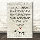 King UB40 Script Heart Quote Song Lyric Print