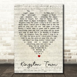 Kingston Town UB40 Script Heart Quote Song Lyric Print